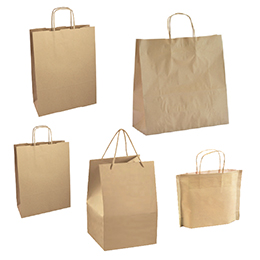 Sacs kraft brun poignées torsadées